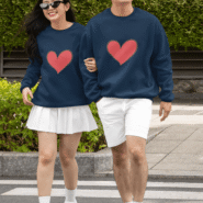 Blue Classy Glamorous Couple T-Shirts for stylish couples – premium cotton matching outfit
