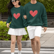 Green Classy Glamorous Couple T-Shirts for stylish couples – premium cotton matching outfit