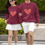 Maroon Classy Glamorous Couple T-Shirts for stylish couples – premium cotton matching outfit