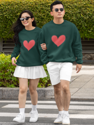 Green Classy Glamorous Couple T-Shirts