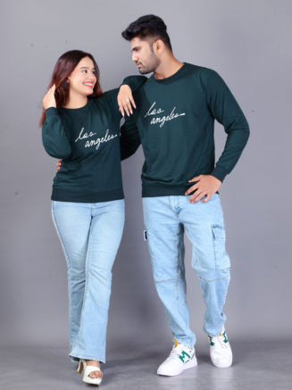 Los Angeles Signature Green Couple T-Shirts