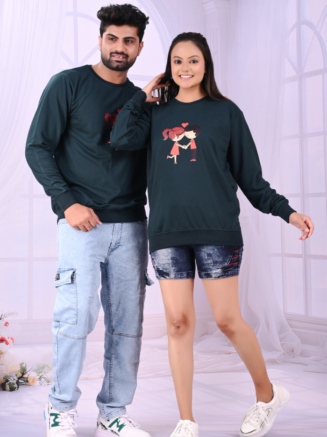 Love Bond Heart Green Couple T-Shirts