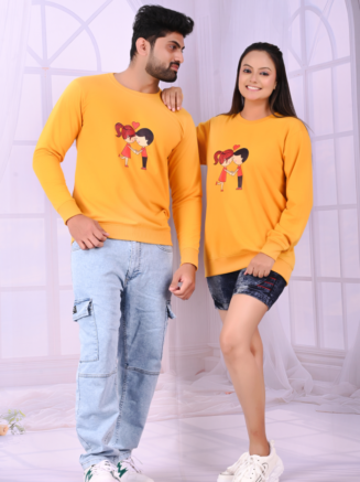 Love Bond Heart Yellow Couple T-Shirts