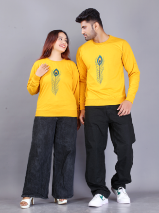 Peacock Muse Yellow Couple T-Shirts
